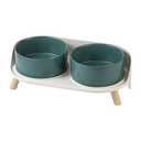 Elevated Ceramic Dog Bowl Set - Double Dog Feeding Bowls with Stand Splash Proof - Raised Dishes for Food and Water - Ideal for Small to Medium Dogs - 2 x 850 ml - 28.74 oz