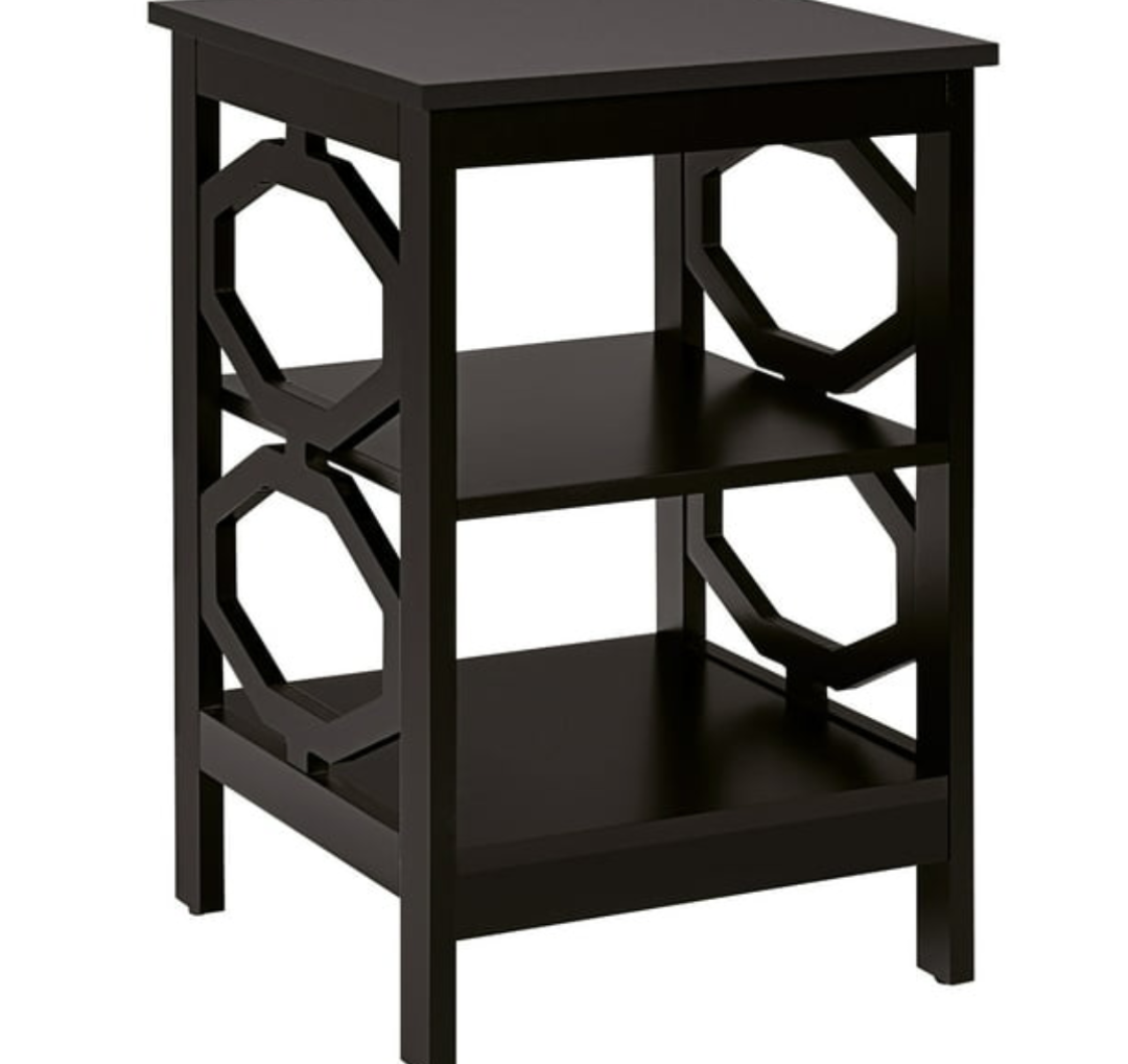3-tier Nightstand Sofa Side End Accent Table Storage Display Shelf Espresso