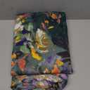 Floral Curtains for Bedroom Pattern Dark Green Vintage Painting Flower Blackout Window Drapes Room Darkening for Living Room 84 inches Long 2 Panels