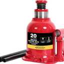 BIG RED 20 Ton (40,000 LBs) Torin Welded Hydraulic Stubby Low Profile Bottle Jack, Red, ATH92007AR