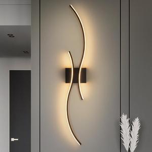 CANEOE Modern Led Wall Light, 39inch Black Indoor Led Wall Sconce Lighting, Bathroom Vanity Light Fixtures Over Mirror for Living Room Hallway Bedroom Bedside Wall Lamp (Warm White, 3000K), 1 Pack, Hard-Wired