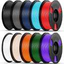 Elite PLA+ 3D Printer Filament 10kg Bundle, Multicolor Pack, 1kg*10