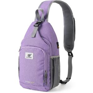 SKYSPER Sling Bag RFID Crossbody Sling Backpack Cross Body Shoulder Bag Travel Hiking Daypack for Women Men (Purple)