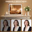 Vanity Mirror with Lights, 34'' x 26'' Lighted Makeup Mirror, Touch Screen with 3-Color Lighting, Dimmable for Vanity Desk Tabletop Square White