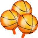 3 Pieces 18 inch Basketball Balloons Party Supplies Basketball Aluminum Foil Balloons for Birthday Sports Theme Party Decoration Favors