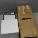 Set of 3 Square Glass Hurricane Candle Holders, Clear Glass Framed in Vintage Brass, Pefect for Spa, Hotel, Festival, Home Decoration,(Bronze Fram Finsh)