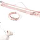 Dog Collar and Leash Set, Quick Release Metal Buckle Collar and Two Handles Dog Leash Heavy Duty for Training & Outdoor Walking for Small Medium Dogs (Blush Pink, S)