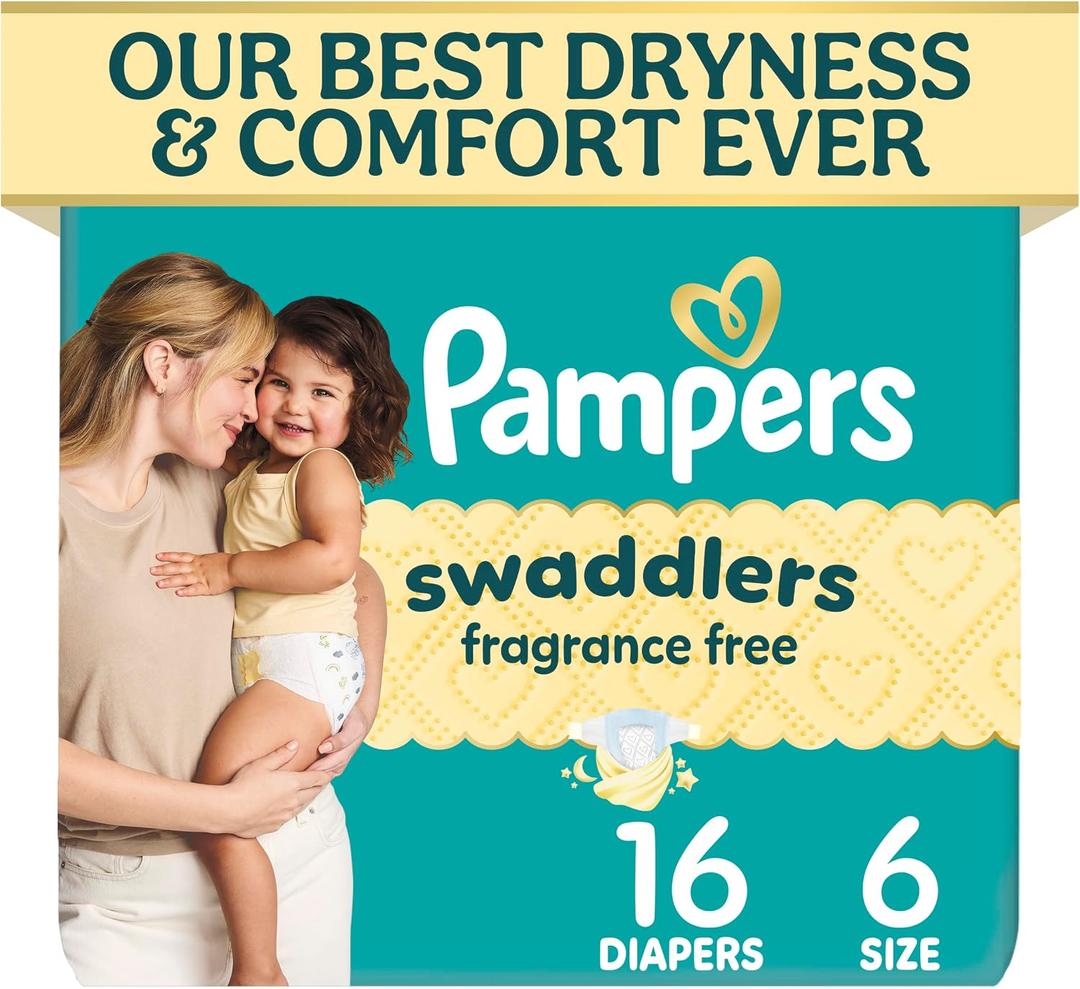 Swaddlers Diapers, Size 6 (35+ lbs),16 Count, Ultra Absorbent Disposable Infant Diaper