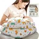 PILLANI Nursing Pillow for Breastfeeding, Breast Feeding Must Haves, Baby Pillow, Breast Feeding Pillow for Mom & Baby, Removable Cotton Cover, Adjustable Waist Strap, Breastfeeding Essentials Newborn
