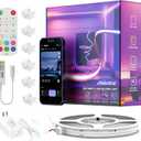 MIWISE LED Strip Lights,RGB Smart IC COB LED Strip Light Color Chasing,24ft Multicolor Flexible LED Tape Light,Music Sync with APP Control,Addressable DIY 16M Colors,for Cabinet,Bedroom,Party Decor