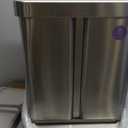 simplehuman 58 Liter / 15.3 Gallon Rectangular Hands-Free Dual Compartment Recycling Kitchen Step Trash Can with Soft-Close Lid, Brushed Stainless Steel