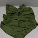 Aqua Eve Women Plus Size Two Piece Swimsuit High Waisted Bikini Set Tummy Control Bathing Suit Army green 22W