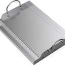 Onlyfire Universal Stainless Steel Griddle for Most BBQ Grills with Removable Handles, 18"12.5"