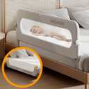 Foldable Toddler Bed Rails - Kids Guard Bumper for Crib Safe Bed Side Rail for Twin Queen King Full Size Beds 32inch (Grey(32inch))