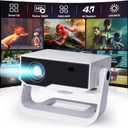 Projector With Wifi And Bluetooth, Built in Apps 4K Support Smart OS Portable Bedroom Projector Native 1080P with 120 Rotation, 20000Lu Auto Keystone & E Focus Movie Mini Proyector for Outdoor Indoor