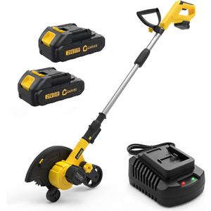 20V Cordless Lawn Edger with 4.0Ah Battery, 9-Inch Blade Edger Lawn Tool with Dual Wheels and 3 Depth Settings, Professional Lawn Trencher for Yard, Garden, Patio, Driveway and Sidewalk