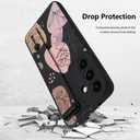 Case for Samsung Galaxy S25 6.2 inch 2025 Released, Silicone Case with Strap for Women Girls Cute Floral Flowers Adjustable Wristband Kicktand Cover for S25 Plus, Black Flower