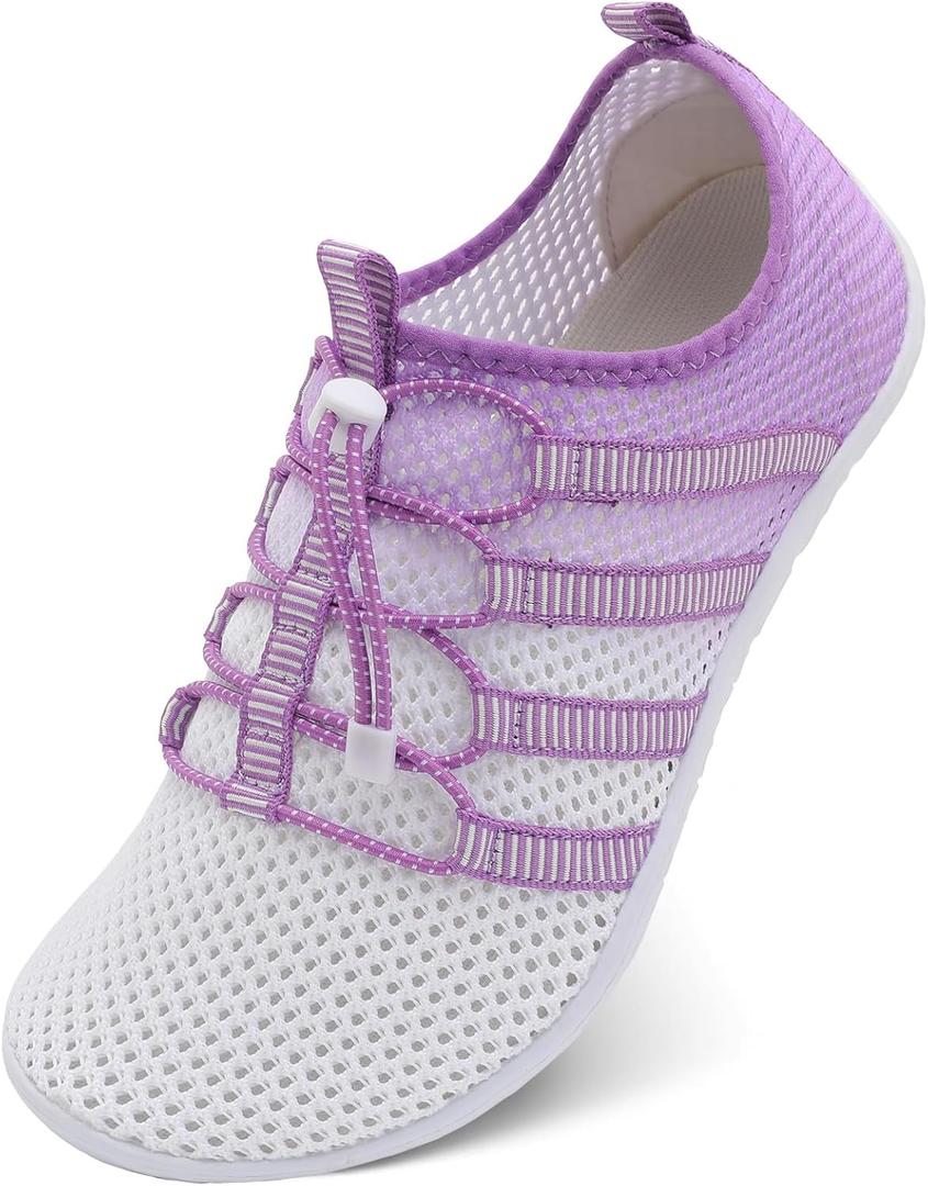 JIASUQI Athletic Hiking Beach Water Shoes Barefoot Aqua Swim Sports Walking Shoes for Women Men (Purple, M)
