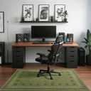 Office Chair Mat for Hardwood Floor, 48"x36" Easy Glide Computer Desk Mat Protector for Rolling Chair Under Desk Rug Nonslip Backing, Machine Wash, (Southwestern Sage)