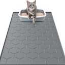 Cat Litter Box Mat, Large 34" X 22" Cat Litter Mat, Waterproof Silicone Pad for Floor, Dark Gray