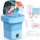 Folding Washing Machine, 11L Mini Washing Machine with 3 Cleaning Modes, Suitable for Baby Clothes, Underwear, Socks, Portable Washing Machine Folding Design Suitable for Apartments, Camping & Travel