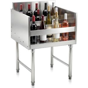Zonon 22.5" x 24" x 33" Stainless Steel 4-tier Liquor Display Rack, Commercial Bar Bottle Display Shelf, Heavy Duty Wine Storage Rack, Easy Assembly, Liquor Organizer for Bar, Restaurant, Nightclub