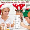 Christmas Wooden Blocks Stacking Game, Snowflake Collapsible Tower Game for Family Game Nights, Parties & Festive Decor, Suitable for Indoor/Outdoor Play