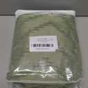 Sage Green Small Stall Boho Shower Curtain with Snap-in Liner 36 x 74, No Hooks Tufted Chevron Striped Textured Shower Curtain for Bathroom Decor with See Through Mesh Top Window