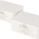 Underbed Storage Box with Lid, Foldable Clothes Organizers, Home Organising Baskets for Clothes, Shoes, Blankets, Pillows, 14.9x10.2x5.9Inches, Beige, 2 Pack