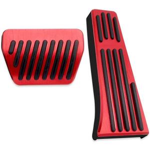 2PCS Anti-Slip No Drilling Aluminum Brake Gas Pedal Pad Cover,Compatible with BMW Series X3 X4 X5 X6 X7,F20 F21 F22 F23 G30G31 F30F31 G20 G21 F12 G32 G11 G12 F25 G01 F26 G02 F15 G05 G07(Red)