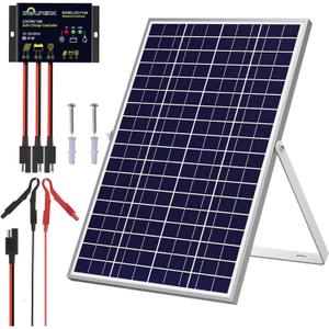 SOLPERK Solar Panel Kit 30W 24V, Intelligent Waterproof 10A PWM Controller, Home Outdoor Solar Battery Charger for RV Car Boat Marine Tractor Camping, 24 Volt Batteries Solar Panel Charger (30W 24V)