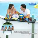 Pool Bar for Above Ground Pool-Pool Bar with 6 Cup Holders Exclusively for Above Ground Steel Wall Pool, 47.2×11.8" Poolside Bar Table, Portable Swim Up Bar, Patio, Pools for Backyard for Pool Party
