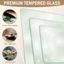 3 Pack Glass Cutting Boards for Kitchen Counter, Clear Tempered Glass Cutting Board Set with Handle (16"x12" & 12"x8" & 9"x6"), Scratch Resistant, Dishwasher Safe, Non-toxic, Easy to Clean