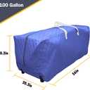 Jumbo (100 Gallon) Quilted Wheeled Blue Storage Bag and Travel Duffel, Storage for Outdoor Patio, Garage, Closet, and Moving Bags by Simple Living Solutions