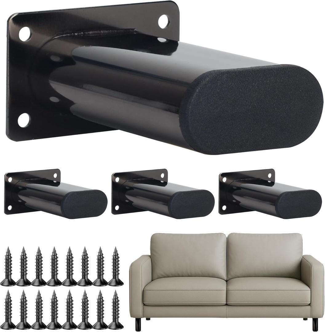 4 Inch Sofa Legs,Sofa Replacement Legs,Gunmetal Gray Metal Legs,Set of 4 with Screws,Coffee Table,TV Stand,Bed Frame (Gunmental Gray, 4 inch) 4 Inch Sofa Legs,Sofa Replacement Legs,Gunmetal Gray Metal Legs,Set of 4 with Screws,Coffee Table,TV Stand,Bed Frame (Gunmental Gray, 4 inch)