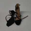 DREAM PAIRS Women's Dolce Fashion Stilettos Open Toe Pump Heel Sandal Black Nubuck - 6