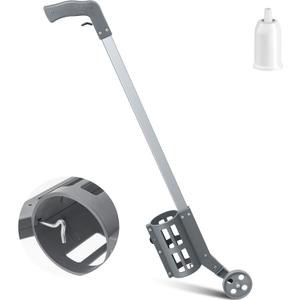 Zonon 1 Pcs Industrial Wheeled Marking Wand for Line Paint Stripe Ground Marking Spray Paint Wand for Survey Painting Spray Stick Line Applicator, Side Push (Grey,Side-push), 1 Count