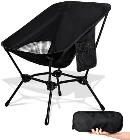Folding Camping Chairs for Outside - Lightweight Stable Portable Backpacking Chair Compact Camp Chair for Outdoor Camp, Adults, Festival, Travel, Beach, Lawn, Hiking & Picnic