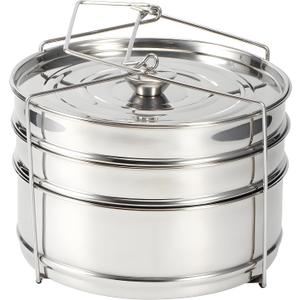 Stackable Stainless Steel Insert Pans, 6Qt Instant Pots Accessories 3 Tier Steamer Cooker Pot Set Cook Food Pressure Pot Accessories
