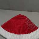 Christmas Tree Skirt, 48 32 Inches, Red Velvet with Deer Merry Christmas Embroidery, for Xmas Holiday Decorations Christmas Decor (32 inches) (Burgundy)