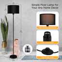 AUQUEE Floor Lamps for Living Room, Modern Standing Lamp, Black Lamp Shades, Foot Switch, Simple Pole Lamps Corner Lamp for Bedroom,Office, Living Room, Den, Bright Reading Floor Lamp(Without Bulb)