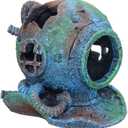 SLOCME Aquarium Sunken Submarine Helmet Decorations - Realistic Vintage Noah's Ark Shipwreck Fish Tank Decorations, Durable Resin Fish Tank Ship Accessories