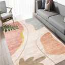 Geometric Pattern Carpet Minimalist Style Rug Living Room Carpet Anti-Slippery Floor Mat for Bedroom Corridor and Baby Crawling Mat 55x79inch