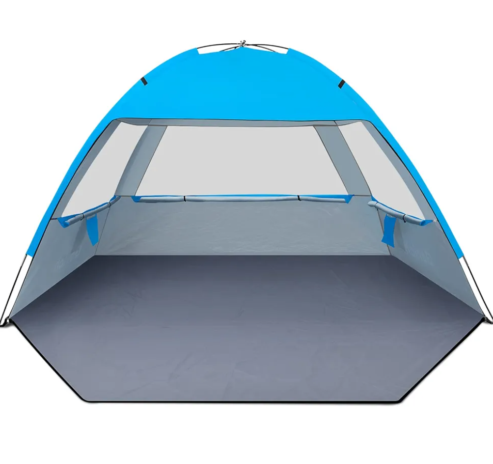 Gorich Beach Tent Sun Shelter for 3/4-5/6-7/8-10 Person with UPF 50＋ UV Protection, Lightweight & Easy Setup Beach Shade Canopy, Portable Beach Shade Tent Beach Cabana (10 person)