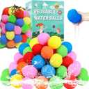 BEFANS 60 Pcs Reusable Water Balls, Reusable Water Balloons for Outdoor Toys and Games, Water Toys for Kids and Adults Boys and Girls - Summer Toys Ball for Pool and Backyard Fun