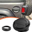 Fuel Filler Door Cover Gas Tank Cap Cover Compatible with Jeep Wrangler 2018-2024 JL JLU 2/4 Door, Aluminum Gas Cap-Black