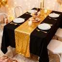 12x108 inch Gold Sequin Table Runner Sparkly Glitter Table Linens 6 Packs for Party Decorations Wedding Birthday Baby Shower Engagement Anniversary