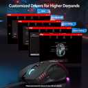acer Wired Gaming Mouse, 12,800 DPI RGB Ergonomic Computer Mouse with Optical Sensor, 8 Programmable Buttons, 12 Backlit Modes, Software for DIY Keybinds, Rapid Fire, USB Gaming Mice for Laptop, PC