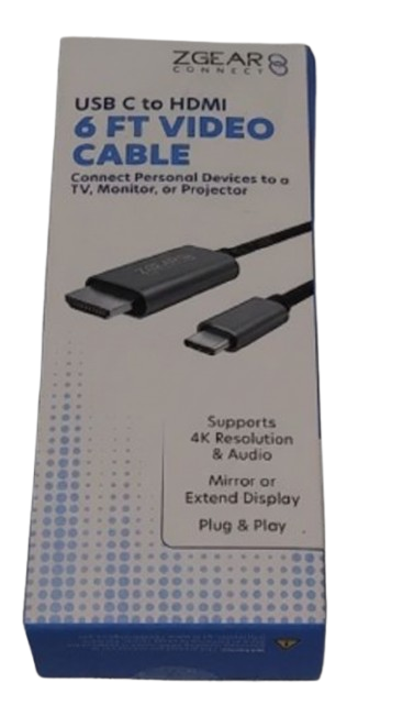 Zgear USB-C to HDMI Cable 6 Foot Supports 4K Resolution & Audio Plug & Play