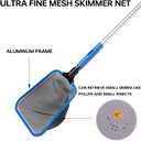 Sepetrel Deluxe Swimming Pool Cleaning Kit Including Half-Deep Fine Mesh Pool Leaf Skimmer Net,12" Round Pool Brush Head & 70.5" Pole, for Above Ground Pools,Ponds,Spas,Hot Tubs